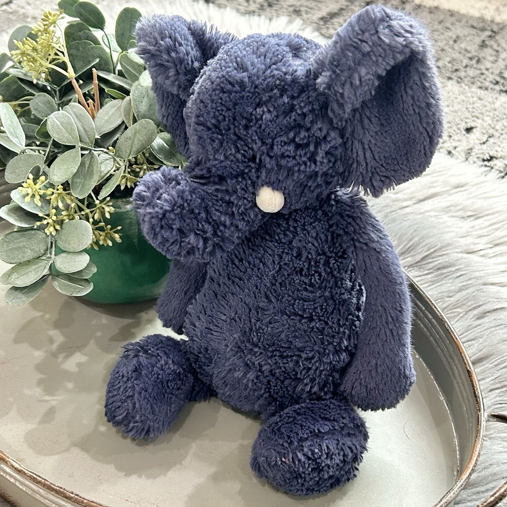 JELLYCAT London Bashful ELEPHANT Plush 12" Medium Stuffed Animal Soft Navy Blue